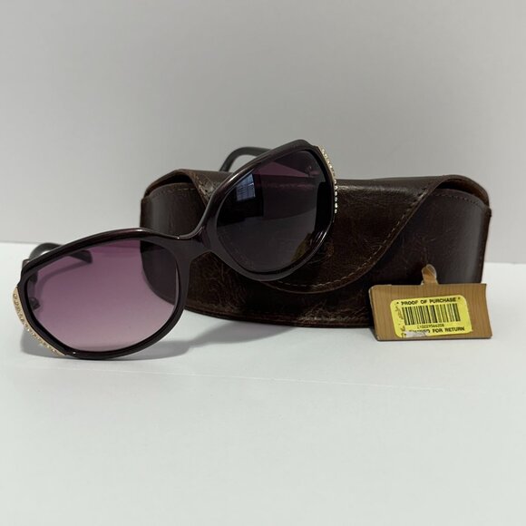 NWT _ FOSSIL Black Acetate with Crystals Frame Women's Sunglasses - Picture 4 of 5